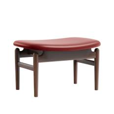 House of Finn Juhl - Chieftain Footstool, Walnut, Leather Group 2, Nevada NV2301S Burgundy - Fotpallar - Finn Juhl - Röd - Läder/Trä