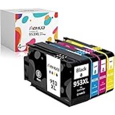 hehua 953XL skrivarpatroner Kompatibla för HP 953 XL bläckpatroner 953XL bläck 953 patroner för HP OfficeJet Pro 7740 8715 8710 8718 8725 8728 8210 7730 7720 8740 8730 8720（1Svart,1Cyan,1Gul,1Magenta）