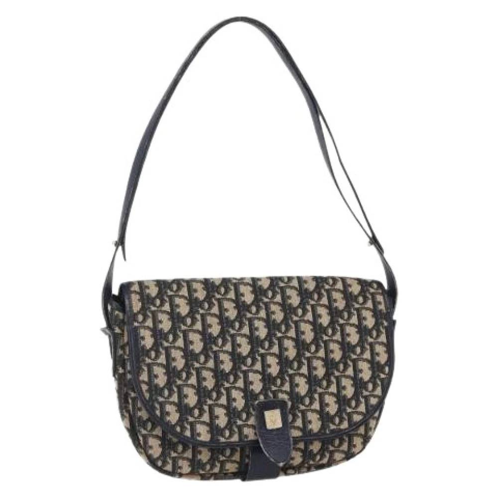 Dior Vintage Pre-owned Vintage Canvas Skuldertaske - Vintage - Dame - Blå - ONE SIZE - Uld