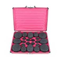 LENJKYYO Hot Stone massage set 20 basalt massage stenar spa atherisk olja pedikyr lämplig för massageterapi avslappning värmare med låda värmestenar