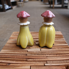 Keramik figur - Blomsterpige - Gul