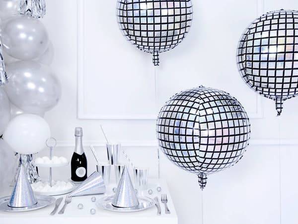 Disco Ballon med folie, 40 cm