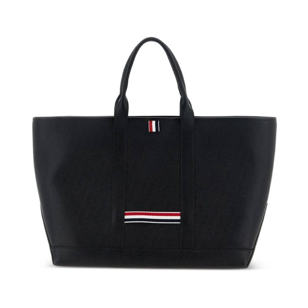 Thom Browne Mellem Læder Tote Taske - Tasker - Dame - Sort - ONE SIZE - Læder