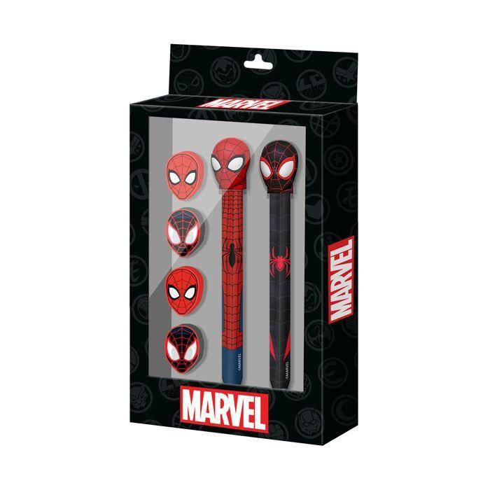 Pack de Stylo Gel Effaçable + - Spiderman Peter - Rouge - Taille Unique