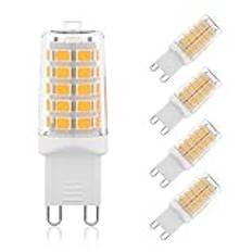 G9 LED Warmweiß Nicht Dimmbar 5er, G9 Leuchtmittel 230V 4W 2700K 450Lm LED Äquivalent zu 40W T4 Halogen Glühbirne, LED Birne mit 360° Abstrahlwinkel, für Kristall Schreibtisch Lampe Heimbeleuchtung