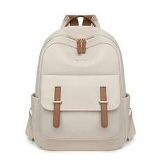 Fashion Women's Large Capacity Computer Backpack, Travel Commuter Bag, Student School Bag - Beige
