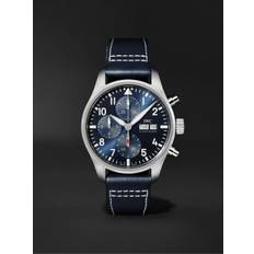 IWC Schaffhausen - Pilot's Watch Automatic Chronograph 41mm Stainless Steel and Leather Watch, Ref. No. IW388101 - Men - Blue