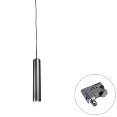 Design Hänglampa Svart Inkl. Skena Adapter 3-Fas - 3-Fas Tuba Small