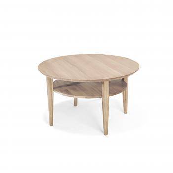Soffbord Ø 90 cm vitoljad ek