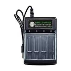 Snabb laddning AA AAA Batteriladdare - 4 Bay USB Battery Pack Charger, Independent Slot Charging | Höghastighets smart laddare för NIMH, NICD laddningsbara batterier, hemelektronik, resor, kontor