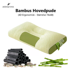 4D Ergonomisk Bambus Hovedpude ( 74x48 )