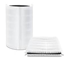 iAmoy Blue Pure 411 ersättare HEPA-filter kompatibelt med Blue'air Blue Pure 3210 luftrenare, H13 True HEPA och aktivt kol 2-pack
