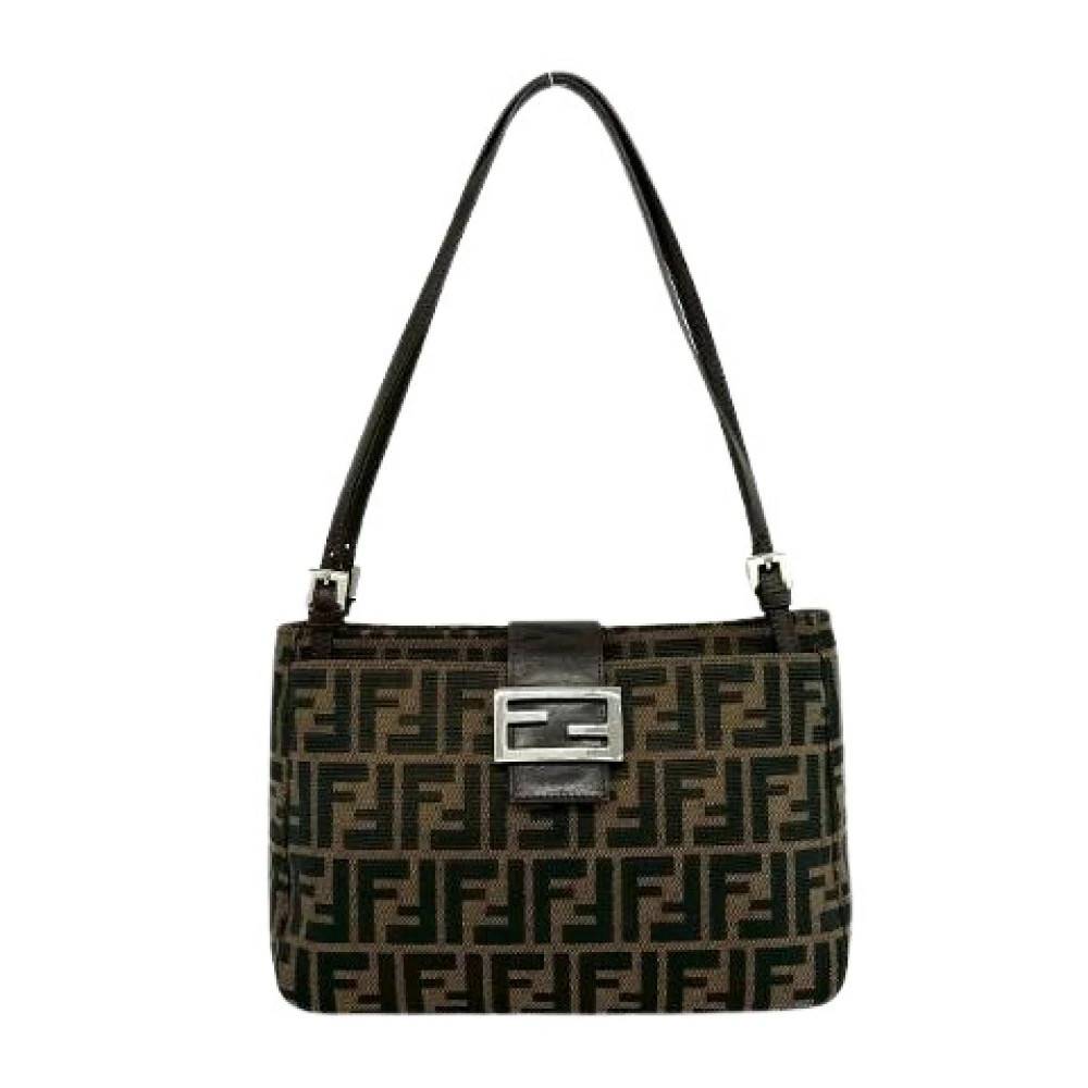 Fendi Vintage - Pre-owned Zucca Canvas Leather Shoulder Bag Vintage - Dam - ONE Size - Läder