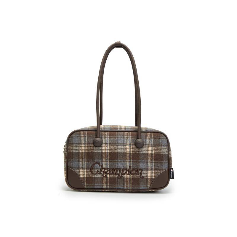 Champion Chocolate Boston Bag Campus Briefcase 2.0 FW25 Logo College Campus Fabric Mixed Synthetic Leather Shoulder Bag Unisex bags U5DACPU11 Vintage Pattern/Baroque Brown
