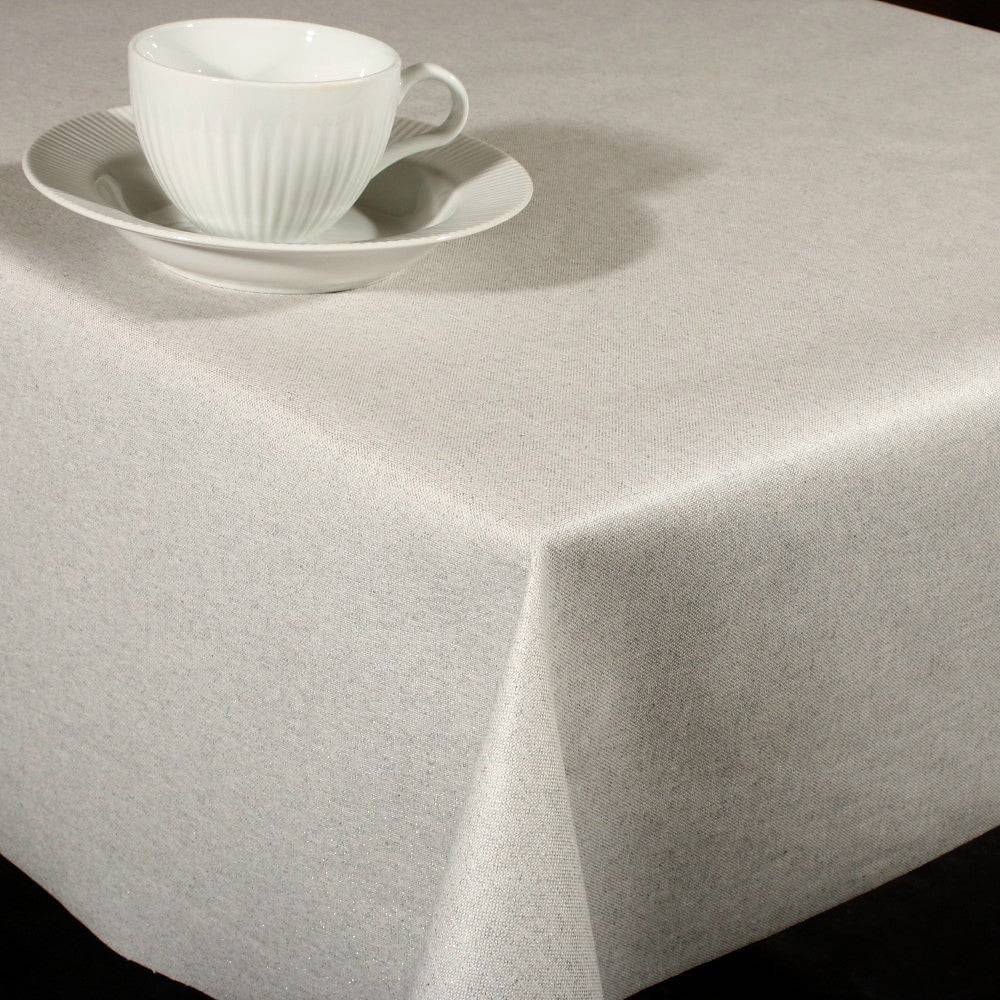 Metal Sølv - Flot akryldug med lurex, 150 cm bred