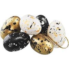 Stänk miniägg 6 st 4cm Svart/guld Cult Design