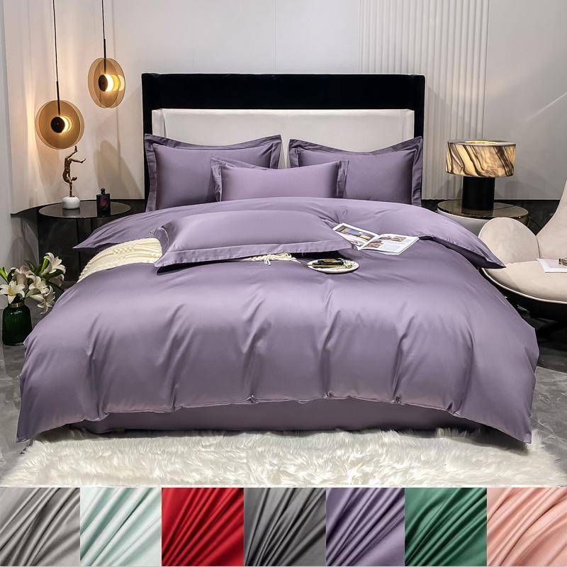 100% Egyptisk Bomull Påslakan Lyx Enfärgad Comforter Påslakan för Enkel Dubbel Queen King Säng Mjuk Hudvänlig 1st mörkgrön färg