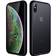 JETech Matte Skal för iPhone Xs och iPhone X 5,8 Tum, Stötsäkert Fallskydd Militärklass Case, Matt Fodral Genomlysande Tillbaka, Anti-Fingeravtryck (Svart)