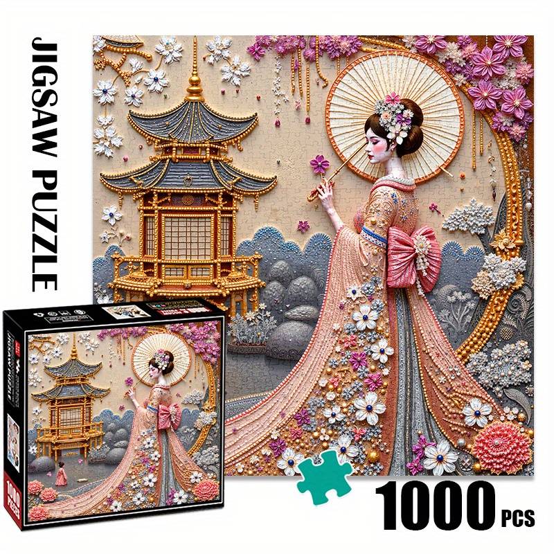 Geisha Umbrella Paper Jigsaw Puzzle 1000pcs Large Puzzle Toy Exquisite Game Gift Family Interactive Game Puzzle Decoration Holiday Present