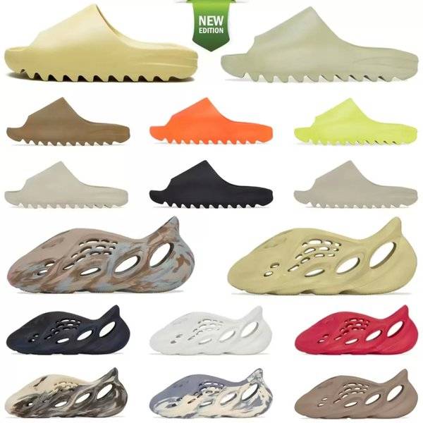 Slides Sandals OP101 Desert Sand Summer Brown Flat Mens Women Glow Green Beach Resin Slide Sandal Graffiti Bone Rubber MXT Moon Gray Mineral Blue De