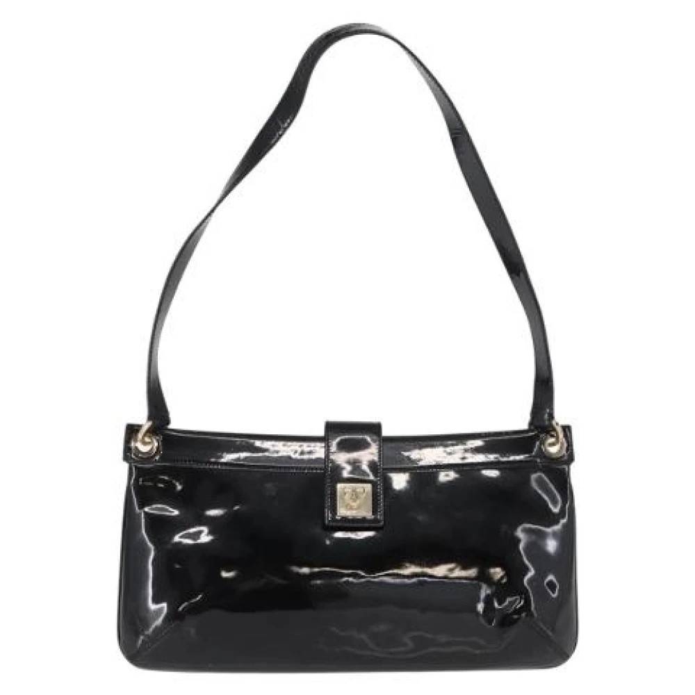 Salvatore Ferragamo Pre-owned Pre-owned Læder Skuldertaske - Vintage - Dame - Sort - ONE SIZE - Uld