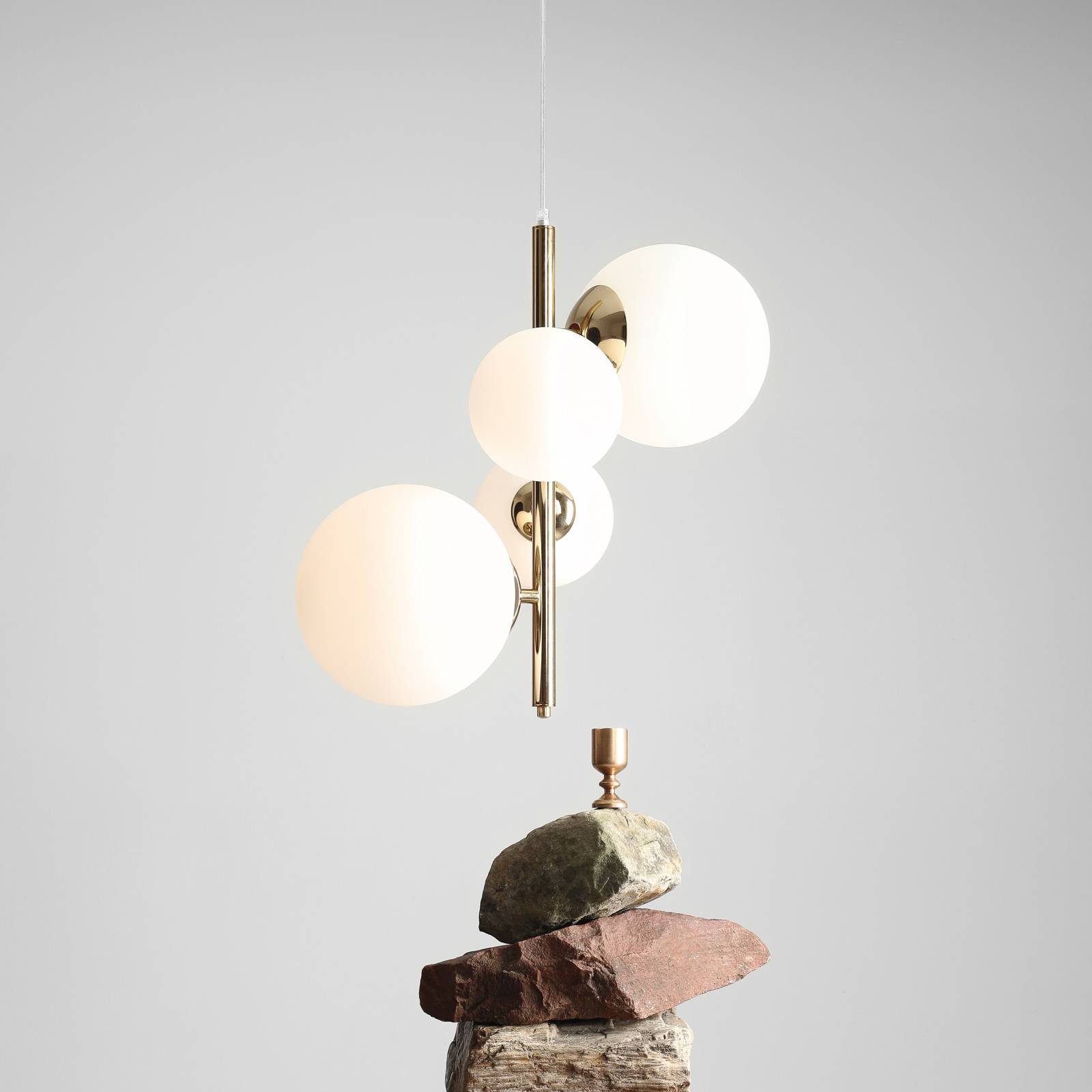 Hänglampa Dione ALDEX, dimbar, Mässing / guld, Vardagsrum / matsal, Glas, Modern, Pendellampa