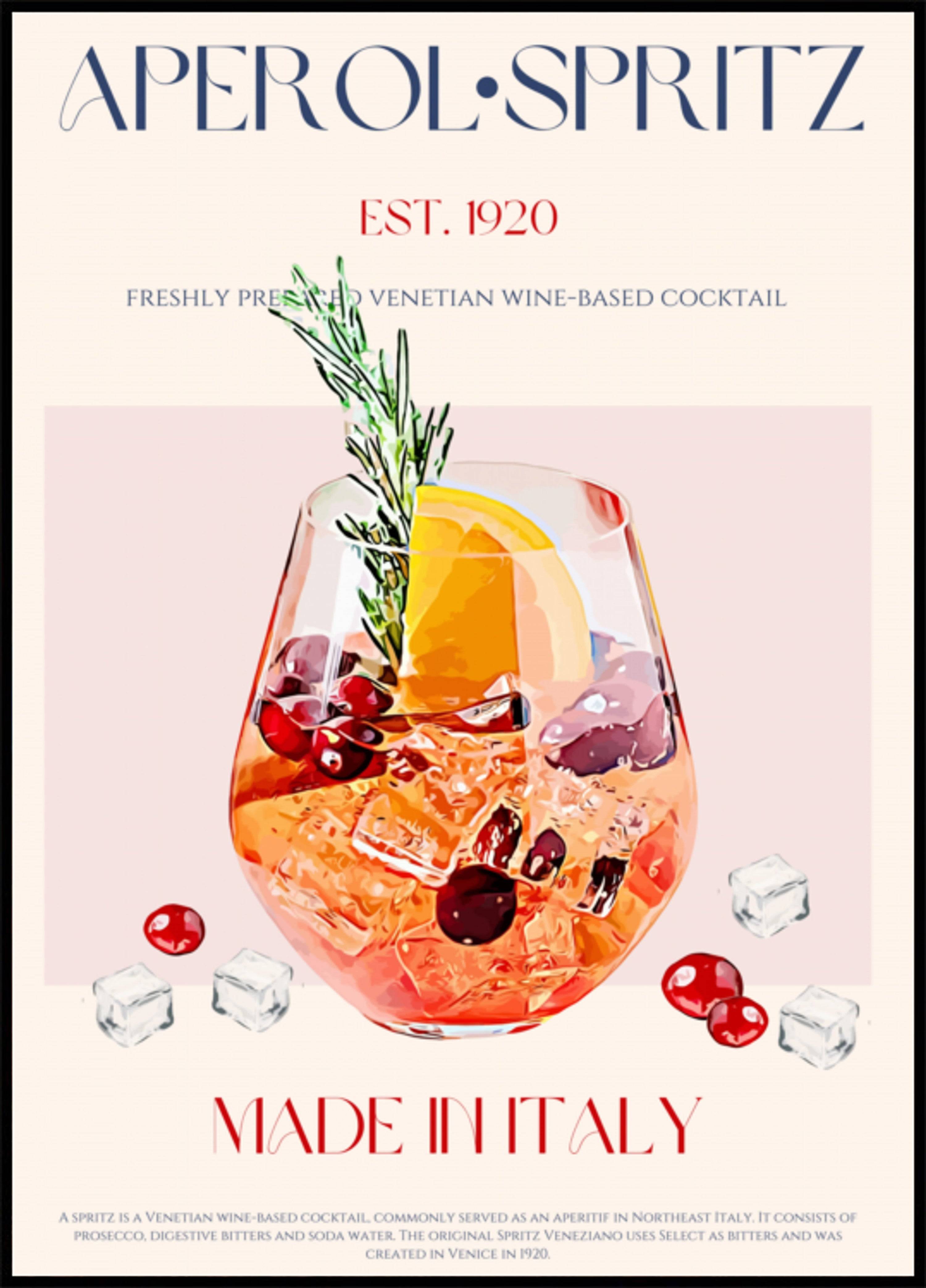 Venetian Spritz Cocktail (50x70) - Plakater > Osorterade verk, BD