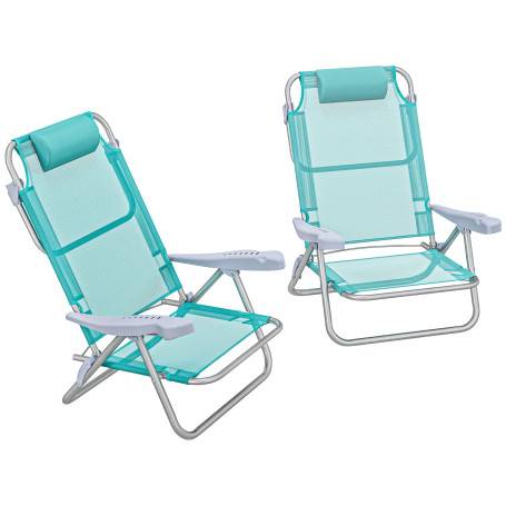 Fällbara Campingstolar Turkos 62 x 65 x 80 cm 2-pack