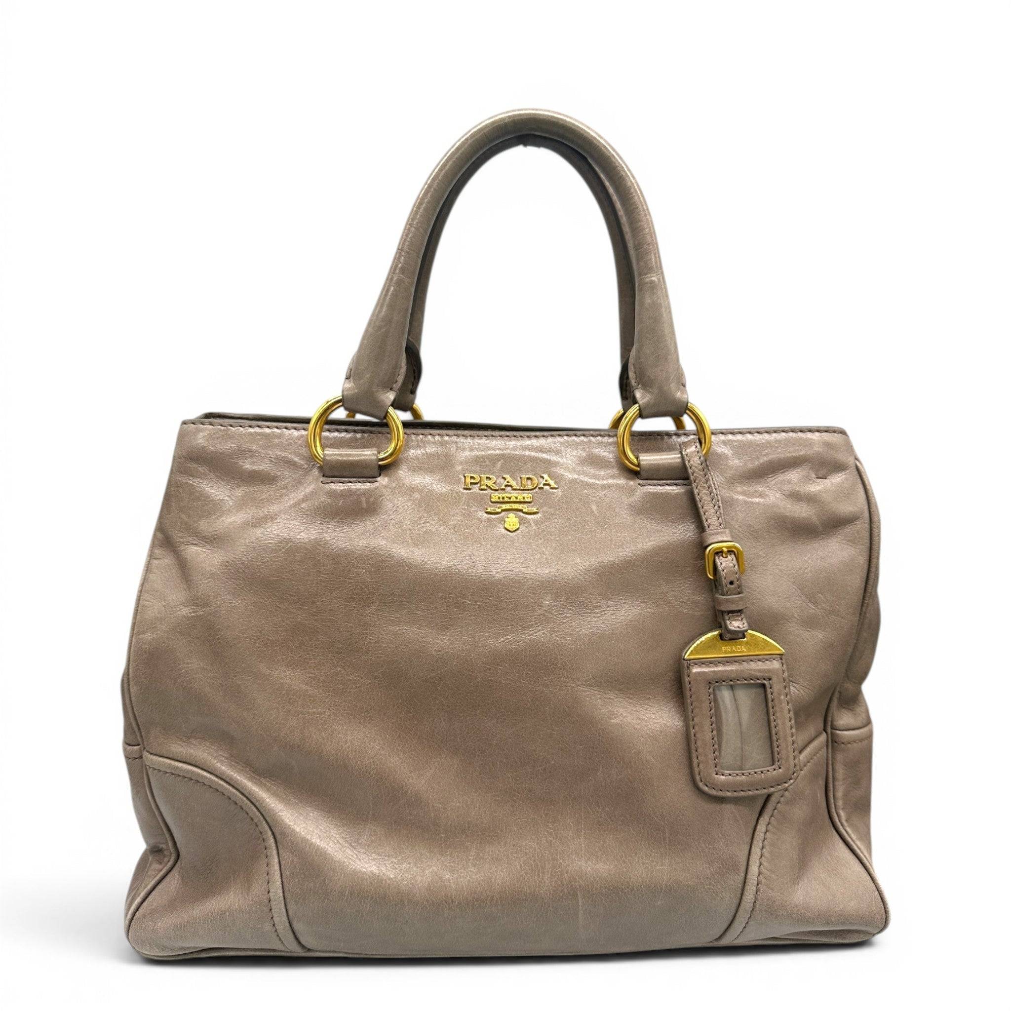 Prada Vitello Shine Leather Tote Bag
