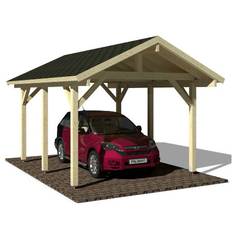 Carport med sadeltak 11,7 m2