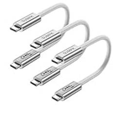 SUMPK 240 W USB C till USB C-kabel 1 fot, kort USB C-kabel snabbladdningskabel kompatibel med iPhone 15/15 Pro Max, Samsung Galaxy S23 S22 S21 S20 Note 20, Pixel