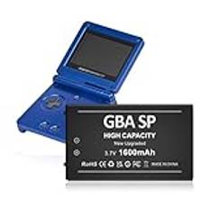 Batteri för Gameboy Advance SP(GBA SP), uppgraderat 1 600 mAh superhög kapacitet Li-Ion ersättningsbatteri med hög kapacitet för Nintendo AGS-001, AGS-003, AGS-101