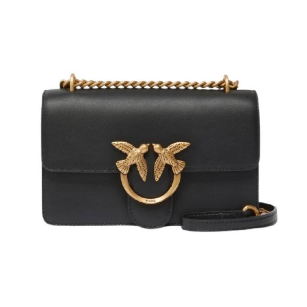 PINKO Love One Mini Skuldertaske - Tasker - Dame - Sort - ONE SIZE - Uld
