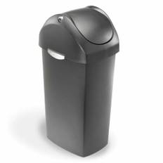 Spand med svinglåg, 60 L, enkelt beholder, grå plastik