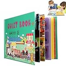 HIQE-FL Tyst bok Montessori Quiet Book,Montessori förskola pedagogisk leksak,Montessori förskola pedagogisk leksak,Tyst bok, pedagogisk upptagen bok