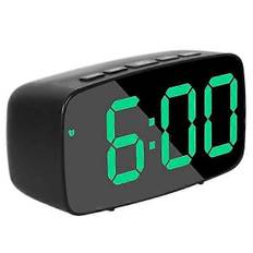 Smart Digital Vækkeur til Natbord, Grøn LED Rejse USB Bordur med 12/24h Dato Temperatur
