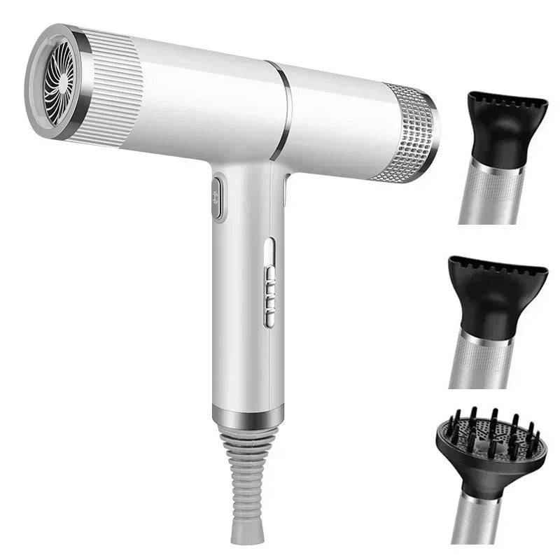 Professional Hair Dryer Infrared Negative Ionic Blow Dryer Hot Cold Wind - Yellow / EU Plug / spain
