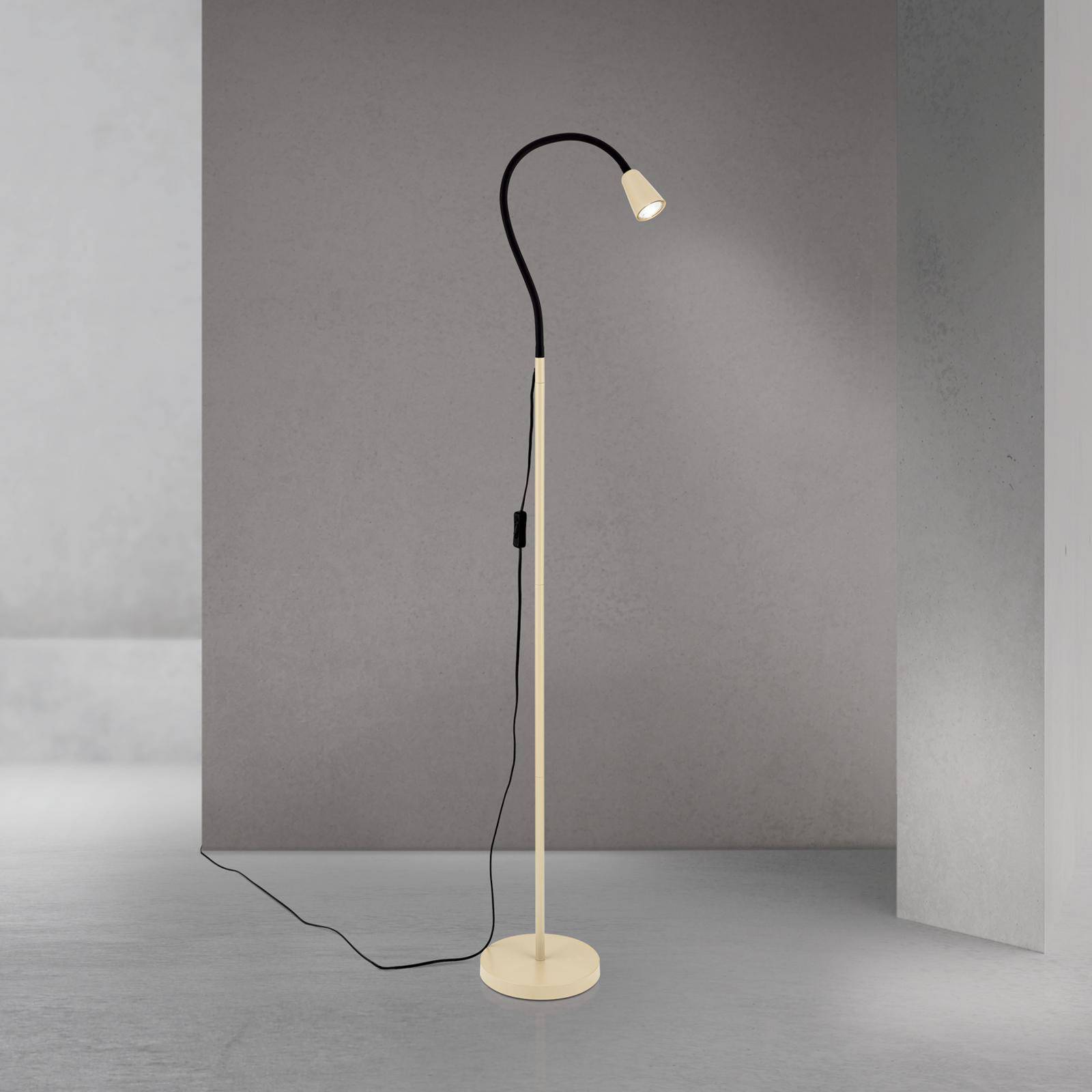 ORION Golvlampa Dotty, Creme / bärnsten, Vardagsrum / matsal, Metall, Modern, Golvlampa