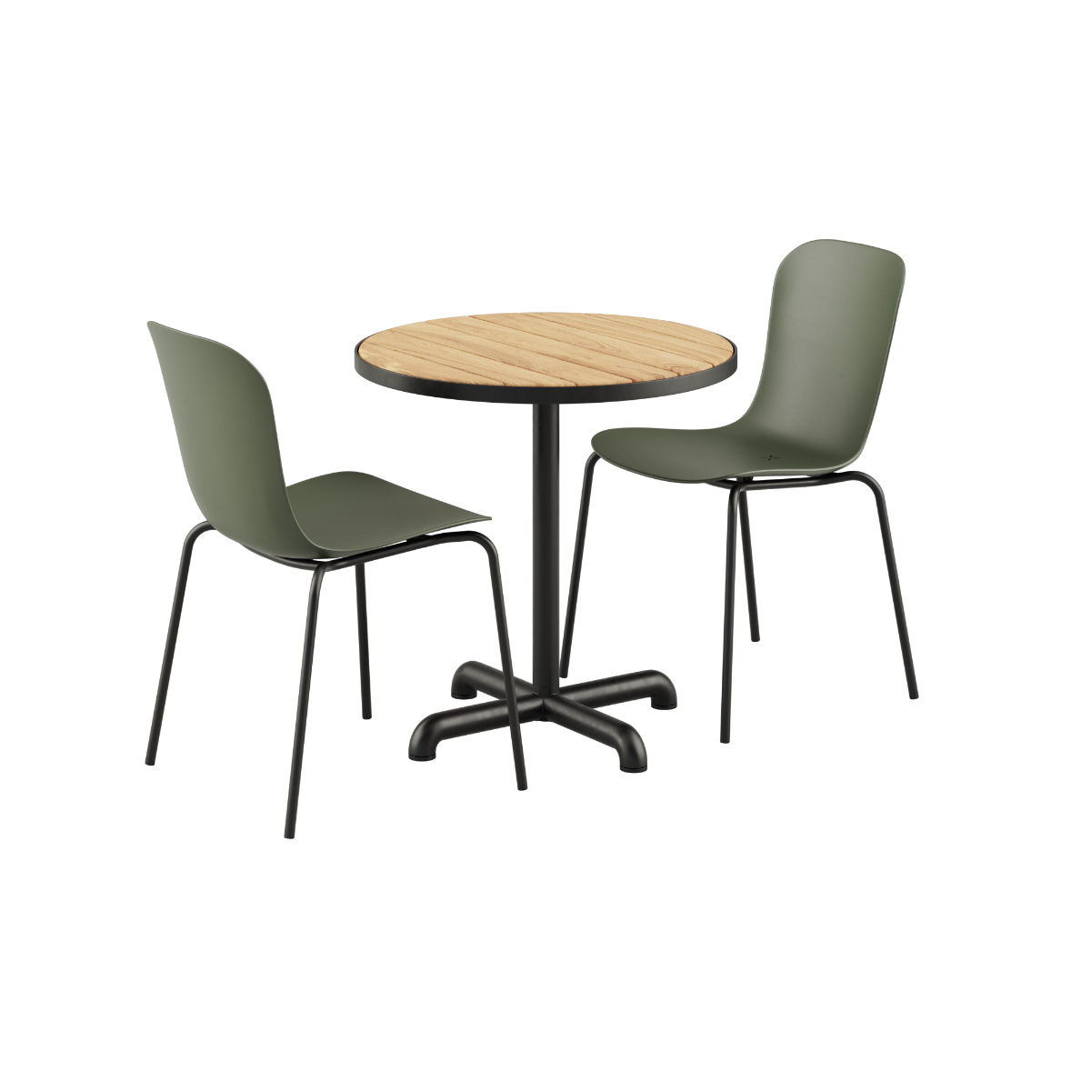 SACKit Kirra Cafe Table Noir & 2 Patio Chair No. One