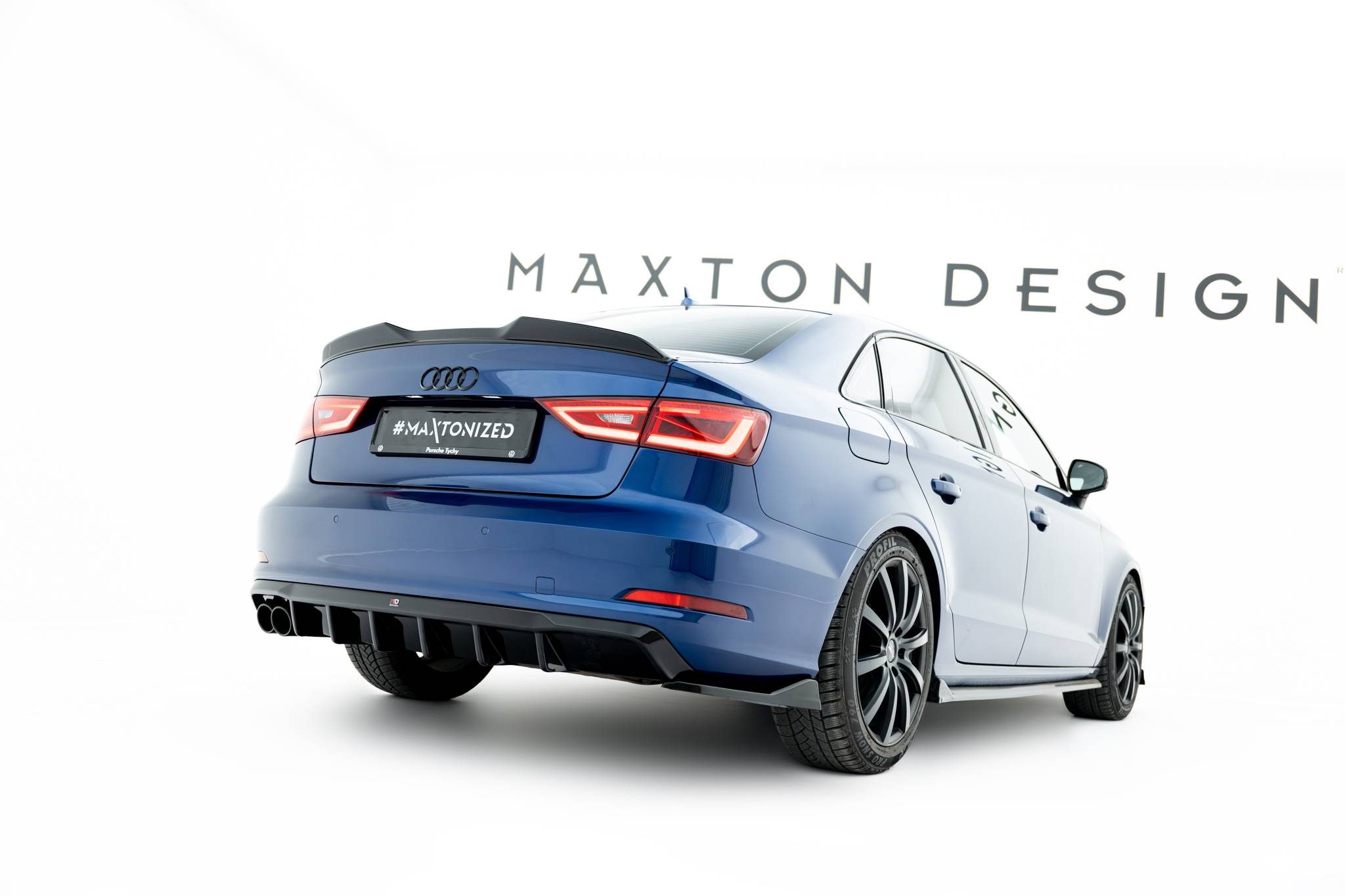 Audi A3 Sedan 8V (Version with dual exhaust tips on one side) 2013-2016 Diffuser Maxton Design