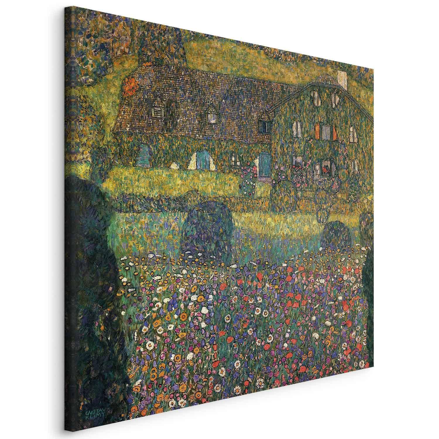 Gustav Klimt billede på lærred - Landhus ved Attersee-søen - 60 x 60 cm - Standard