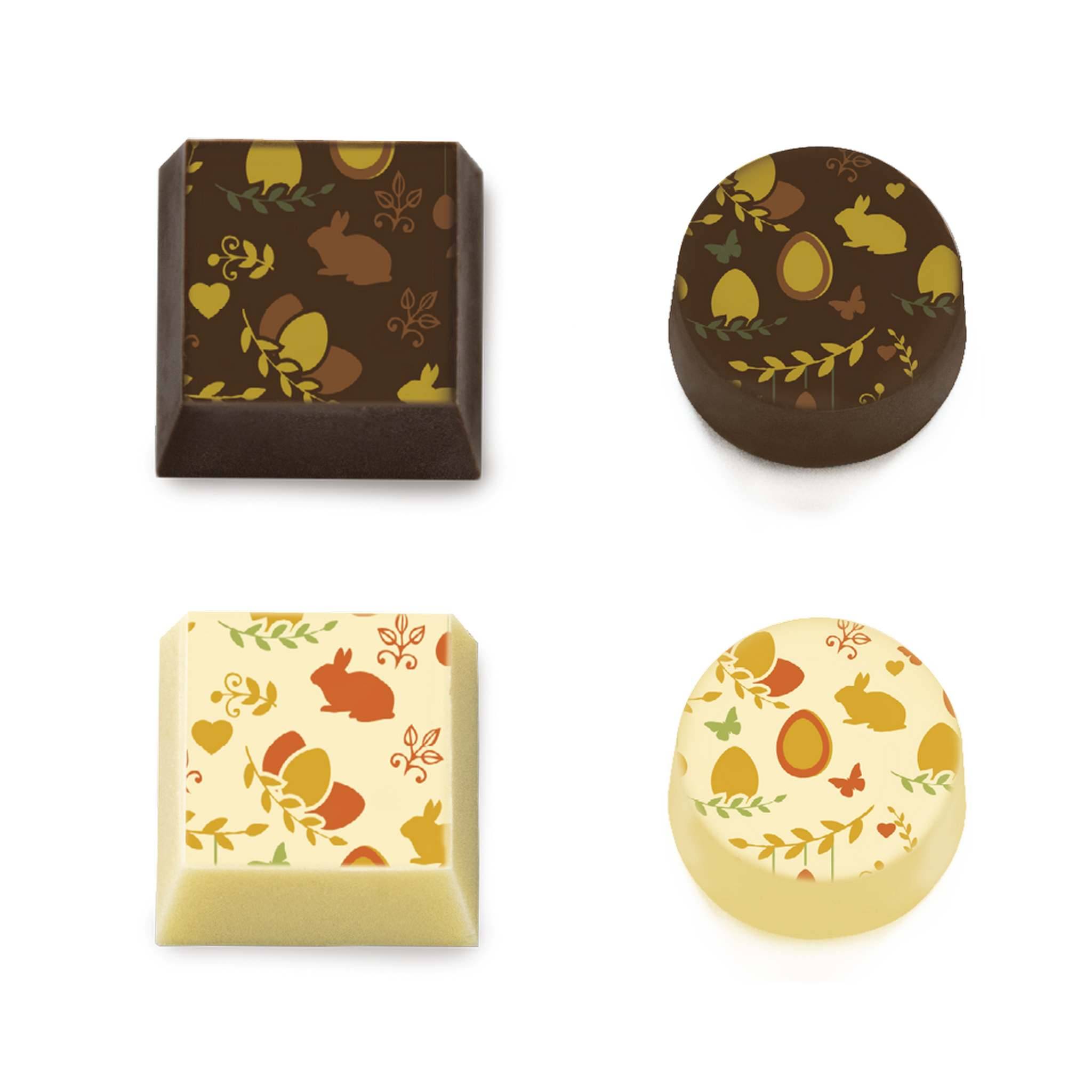 Chokolade Transfer - Color Egg Bunny, 2 Ark