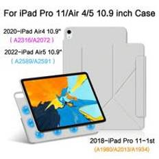 Smart Folio Cover för IPad Pro 11 tum 2018 / Air4/5 10,9 tum 2020-2022 Magnetfodral Skyddsskal Horisontellt och vertikalt stöd (A1980/A2013/A1934)A231 - Grå (IPad Air 4th (10.9-inch),IPadPro 1st (11‑inch),iPad Air 5th Gen 2022)