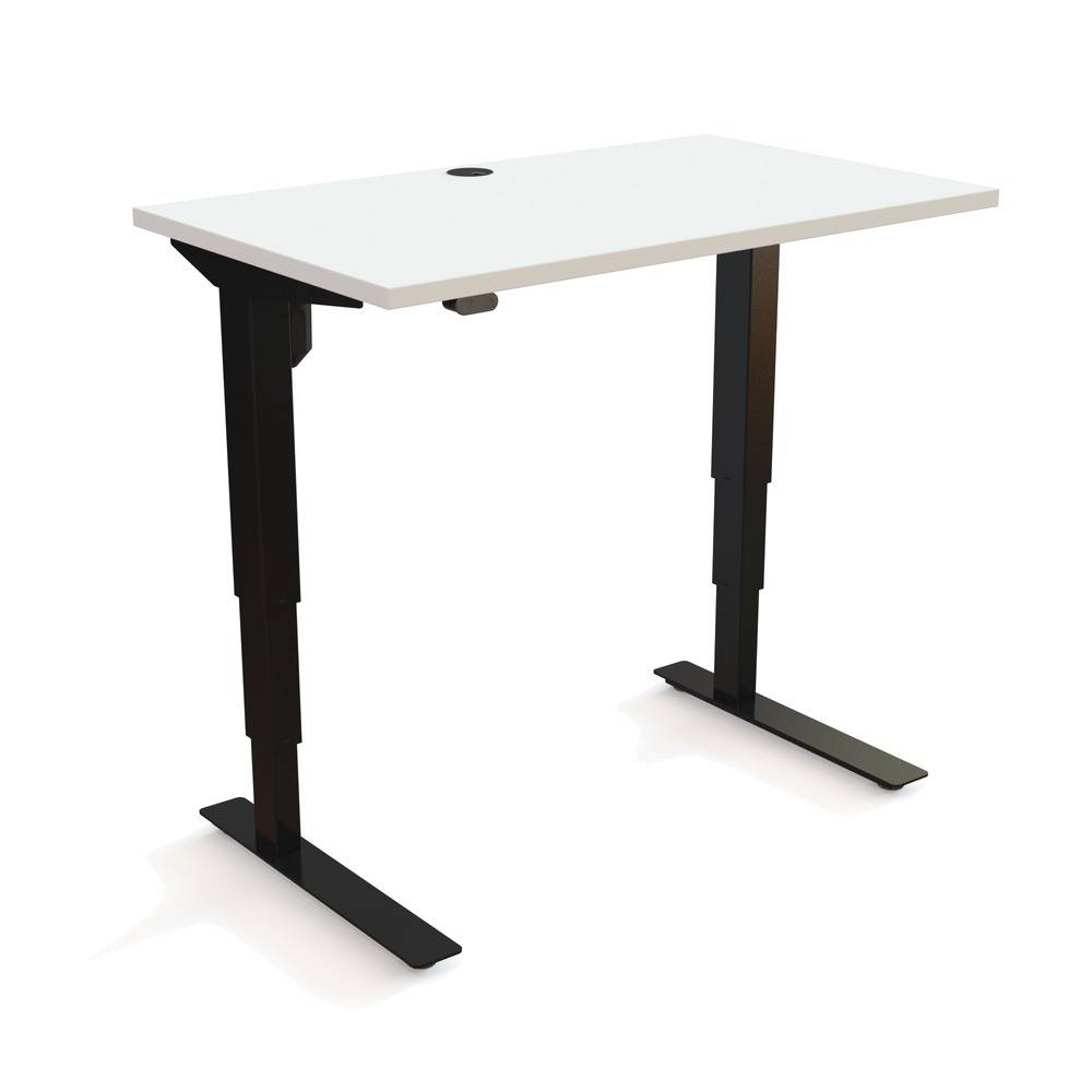 ConSet 501-37 Hæve-/sænkebord, 100x60 cm, hvid med sort stel
