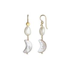 Stine A Midnight Moon Baroque Pearl Ørering Guld