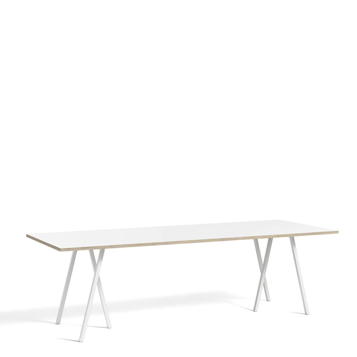 HAY Loop Stand Bord - 250cm - Inkl. Support - Hvid laminat | Hvidt Stel