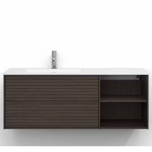 Tvättställsskåp Svedbergs Epos 120x45 2 Lådor: Svart ask / Jalusi / Push open / Höger