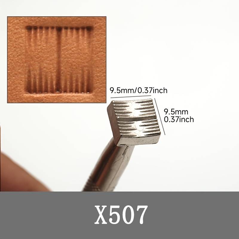 1pc Leather Embossing Stamping Tool, Pattern Crafts Diy Punch Carving, Alloy Material Vintage Texture Leather Stamper For Hobbyists & Professionals