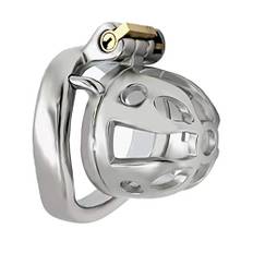 LAHTI Chastity Cage Men Small Extreme Short Penis Cage Chastity Bälte Lock Cage gjord av 304 metallstål (L-ring)