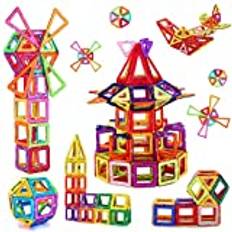 Jokooan Magnetiska Leksaker Barn (75 stycken), Magnetiska Byggblock Montessori Magnetiska KonstruktionsLeksaker Pedagogiska Spel Present för Barn